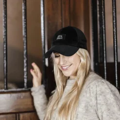 Casquettes/ Chapeaux*Kentucky Horsewear - Casquette de baseball en velours Sammy Noir