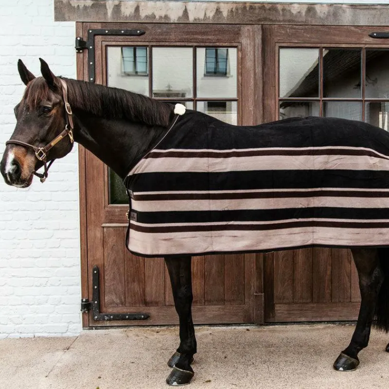 Clearance - Chemise séchante Fleece Heavy stripes / beige Couvertures Et Chemises