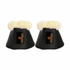 Horseball|Concours Complet D'Equitation*Kentucky Horsewear - Cloches chevaux cuir et mouton /naturel Noir