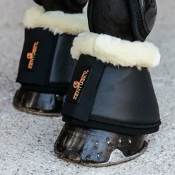 Horseball|Concours Complet D'Equitation*Kentucky Horsewear - Cloches chevaux cuir et mouton /naturel Noir