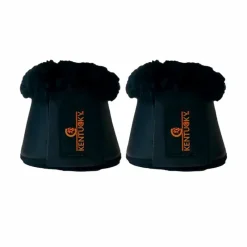 Horseball|Concours Complet D'Equitation*Kentucky Horsewear - Cloches chevaux cuir et mouton / Noir