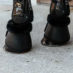 Horseball|Concours Complet D'Equitation*Kentucky Horsewear - Cloches chevaux cuir et mouton / Noir