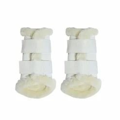 Best - Guêtres cheval Turnout Air mouton synthétique blanc x2 Dressage|Guêtres Fermées