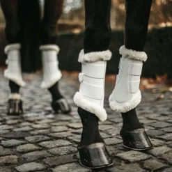 Best - Guêtres cheval Turnout Air mouton synthétique blanc x2 Dressage|Guêtres Fermées