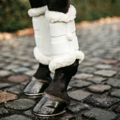 Best - Guêtres cheval Turnout Air mouton synthétique blanc x2 Dressage|Guêtres Fermées