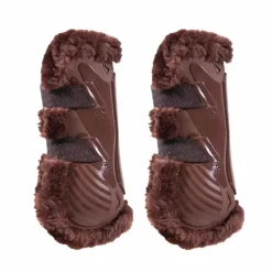 Guêtres Ouvertes*Kentucky Horsewear - Guêtres ouvertes mouton vegan Bamboo Elastique x2 Marron