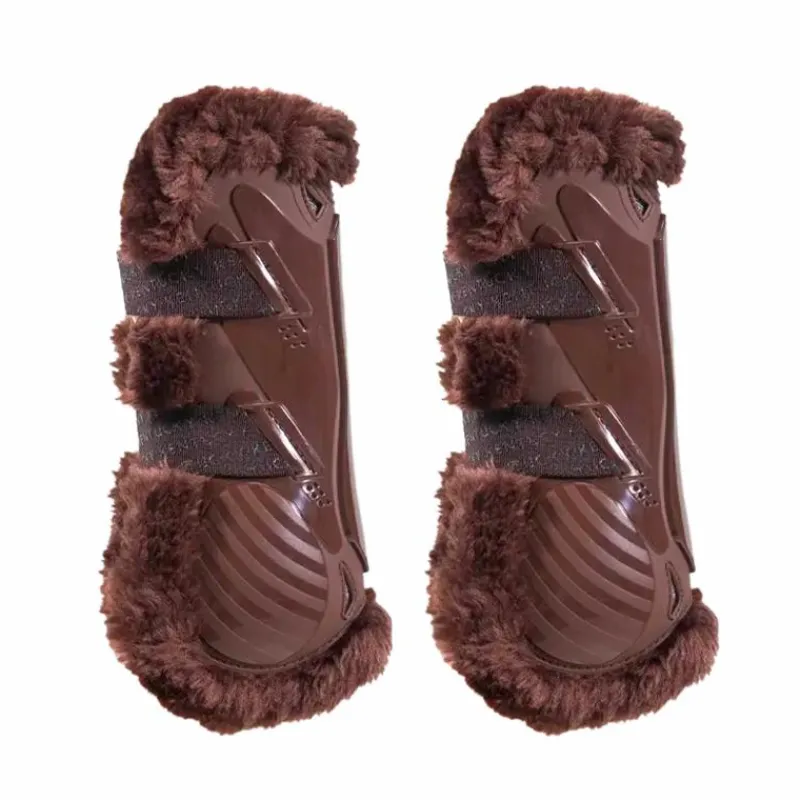 Guêtres Ouvertes*Kentucky Horsewear - Guêtres ouvertes mouton vegan Bamboo Elastique x2 Marron