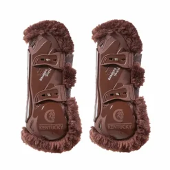 Guêtres Ouvertes*Kentucky Horsewear - Guêtres ouvertes mouton vegan Bamboo Elastique x2 Marron