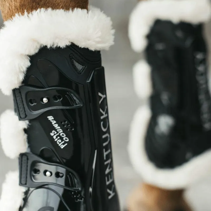 Guêtres Ouvertes*Kentucky Horsewear - Guêtres ouvertes mouton vegan Bamboo Elastic x2 Noir