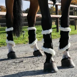 Online - Guêtre cheval Turnout Air mouton synthétique x2 Guêtres Fermées