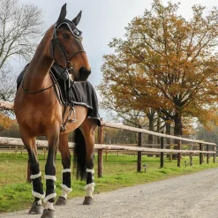 Online - Guêtre cheval Turnout Air mouton synthétique x2 Guêtres Fermées