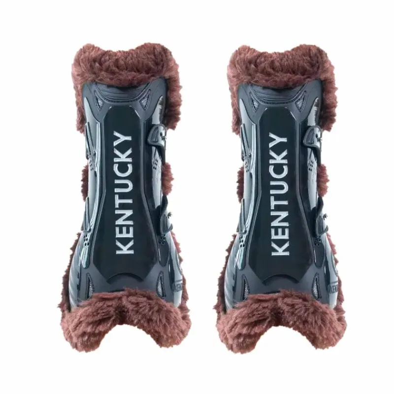 Guêtres Ouvertes*Kentucky Horsewear - Guêtres ouvertes mouton marron vegan Bamboo Elastique x2 Noir