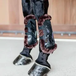 Guêtres Ouvertes*Kentucky Horsewear - Guêtres ouvertes mouton marron vegan Bamboo Elastique x2 Noir