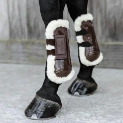 Clearance - Guêtres ouvertes velcro mouton vegan x2 Guêtres Ouvertes