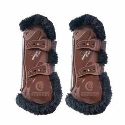 Guêtres Ouvertes*Kentucky Horsewear - Guêtres ouvertes mouton noir vegan Bamboo Elastique x2 Marron