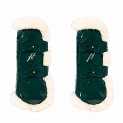 Guêtres Ouvertes*Kentucky Horsewear - Guêtres oues mouton vegan Bamboo Elastic foncé x2 Vert