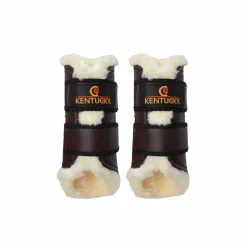 Online - Guêtres cheval Turn Out cuir antérieurs x2 Guêtres Fermées