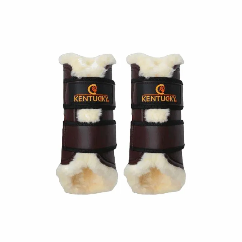 Online - Guêtres cheval Turn Out cuir antérieurs x2 Guêtres Fermées