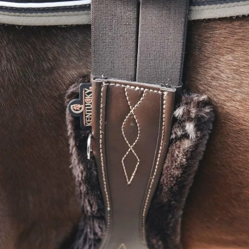 Fourreaux De Sangle*Kentucky Horsewear - Mouton amovible sangle anatomique Marron