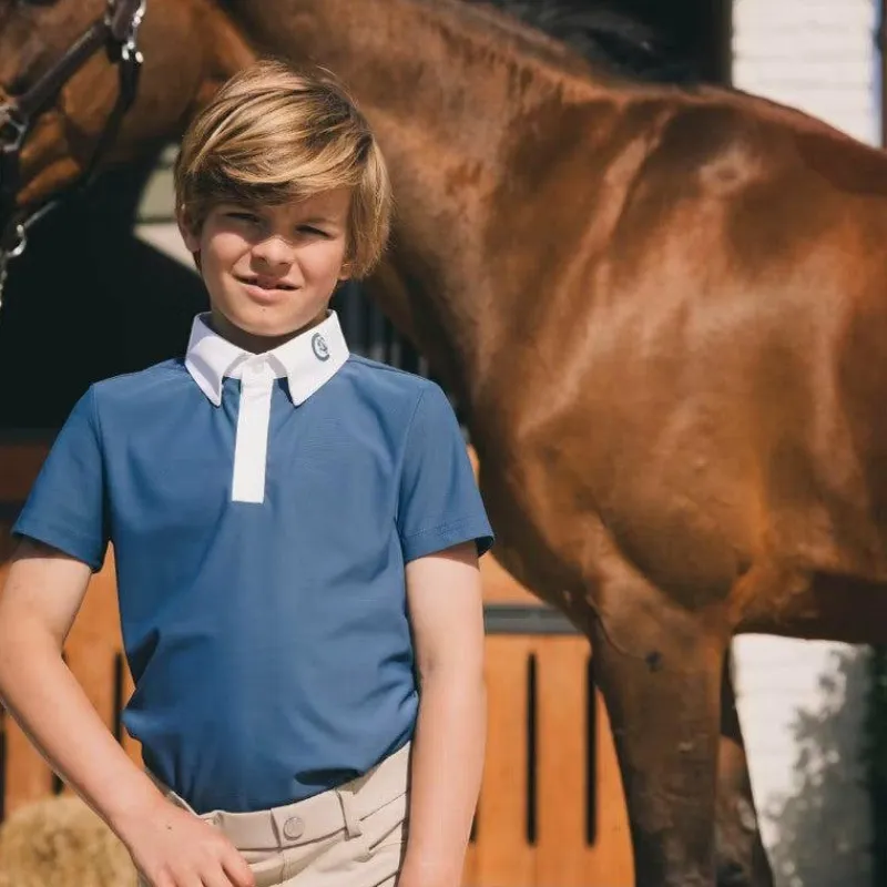 Polos Et Chemises*Kentucky Horsewear - Polo de concours Osaka Kids garçon manches courtes Marine