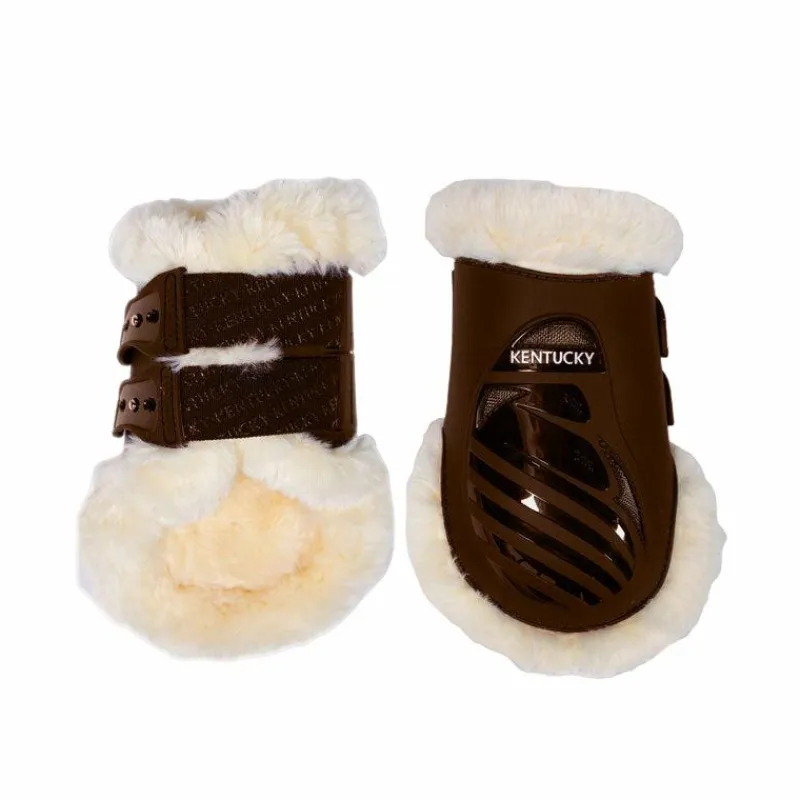 Protège-Boulets*Kentucky Horsewear - Protège boulet élastique mouton haut Marron