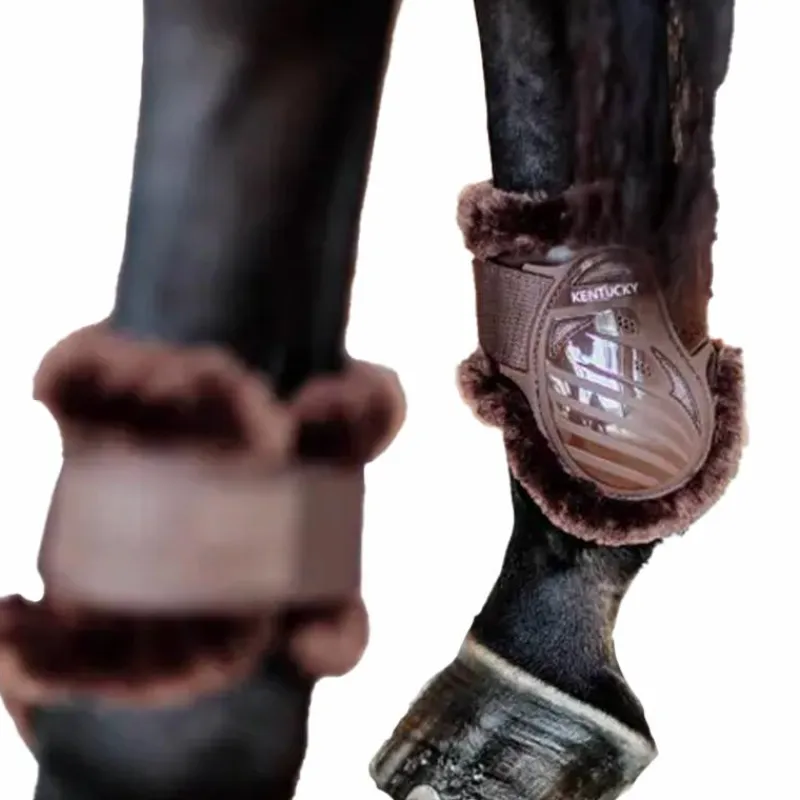 Collection "Minis" Kentucky|Protège-Boulets*Kentucky Horsewear - Protège-boulets jeunes chevaux mouton vegan mouton Marron
