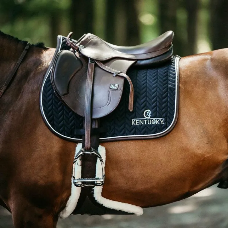 Tapis Cso/ Mixtes|Tapis De Selle*Kentucky Horsewear - Tapis de selle Fishbone cuir Noir