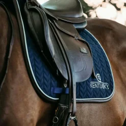 Tapis Cso/ Mixtes|Tapis De Selle*Kentucky Horsewear - Tapis de selle Fishbone cuir Marine