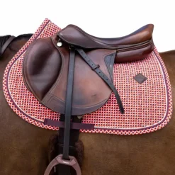 Collection "Minis" Kentucky|Tapis De Selle Poneys*Kentucky Horsewear - Tapis de selle Velvet Printing check Rouge