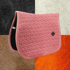 Tapis De Selle|Tapis Cso/ Mixtes*Kentucky Horsewear - Tapis de selle Velvet Jumping Vieux Rose