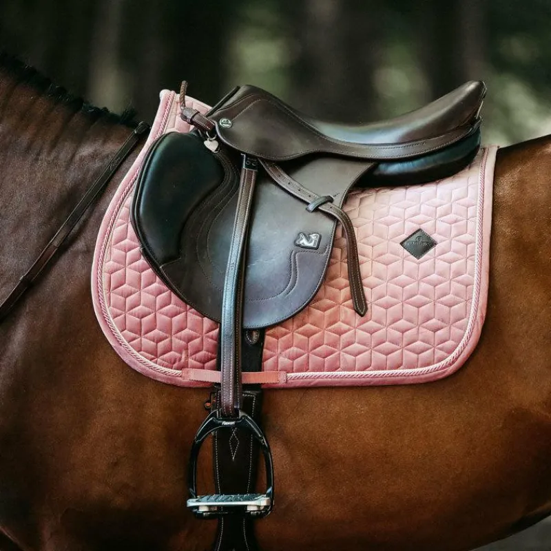 Tapis De Selle|Tapis Cso/ Mixtes*Kentucky Horsewear - Tapis de selle Velvet Jumping Vieux Rose