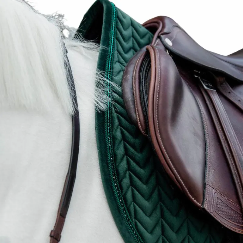 Tapis De Selle|Tapis Cso/ Mixtes*Kentucky Horsewear - Tapis de selle Velvet Pearls sapin Vert