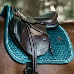 Tapis De Selle|Tapis Cso/ Mixtes*Kentucky Horsewear - Tapis de selle Velvet Jumping Emeraude Bleu