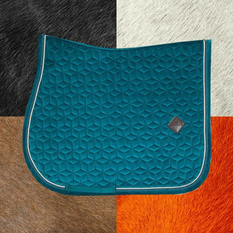Tapis De Selle|Tapis Cso/ Mixtes*Kentucky Horsewear - Tapis de selle Velvet Jumping Emeraude Bleu