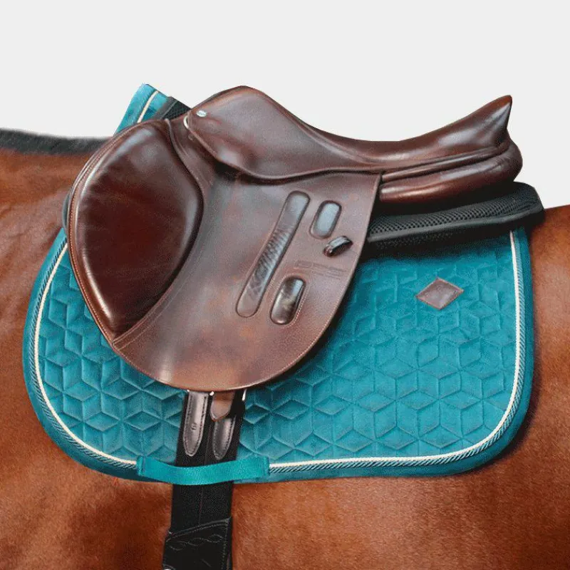 Tapis De Selle|Tapis Cso/ Mixtes*Kentucky Horsewear - Tapis de selle Velvet Jumping Emeraude Bleu