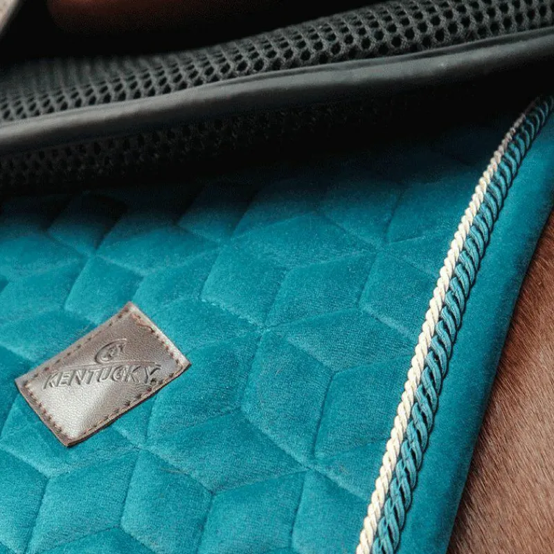 Tapis De Selle|Tapis Cso/ Mixtes*Kentucky Horsewear - Tapis de selle Velvet Jumping Emeraude Bleu