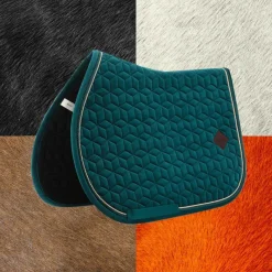 New - Tapis de selle Velvet Jumping Emeraude pour minis Collection 