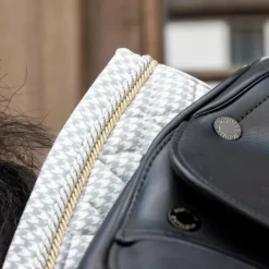 New - Tapis de dressage Velvet Printing pied de poule / blanc Dressage|Collection 