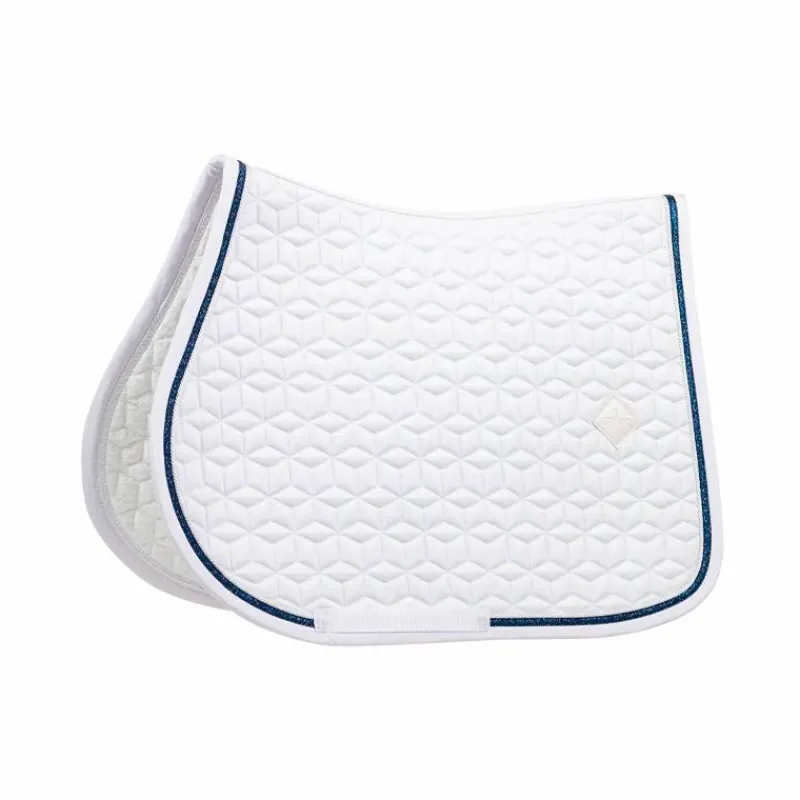 Tapis Cso/ Mixtes|Tapis De Selle*Kentucky Horsewear - Tapis de selle Glitter Rope et marine Blanc
