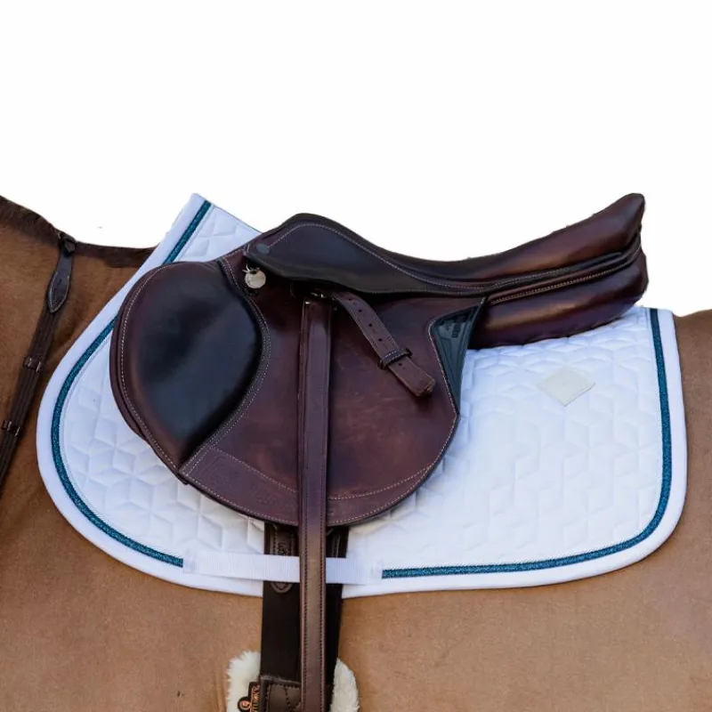 Tapis Cso/ Mixtes|Tapis De Selle*Kentucky Horsewear - Tapis de selle Glitter Rope et marine Blanc