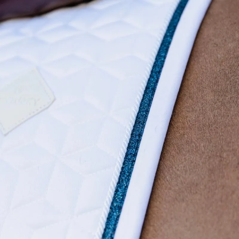 Tapis Cso/ Mixtes|Tapis De Selle*Kentucky Horsewear - Tapis de selle Glitter Rope et marine Blanc