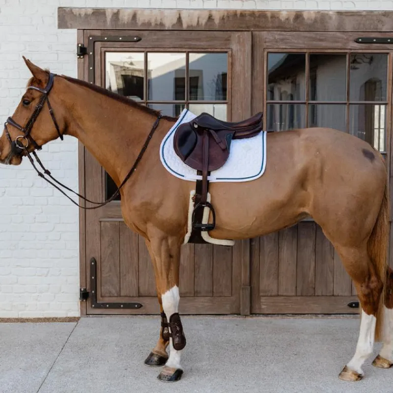 Tapis Cso/ Mixtes|Tapis De Selle*Kentucky Horsewear - Tapis de selle Glitter Rope et marine Blanc