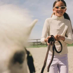 T-Shirts Et Baselayers*Kentucky Horsewear - T-shirt d'entraînement Madrid Kids fille manches longues Beige