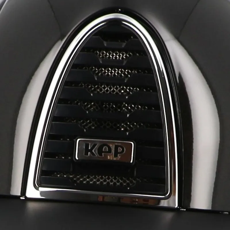 Casques D'Équitation À Visière Polo|Casques D'Équitation*KEP - Casque Cromo 2.0 shine black polo jugulaire beige Noir