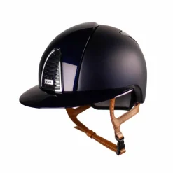 Casques D'Équitation À Visière Polo|Casques D'Équitation*KEP - Casque d'équitation Cromo 2.0 textile polo polish bleu jugulaire beige Marine