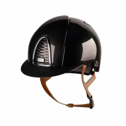 Casques D'Équitation À Visière Standard|Casques D'Équitation*KEP - Casque d'équitation Cromo 2.0 Shine black visière standard jugulaire beige Noir