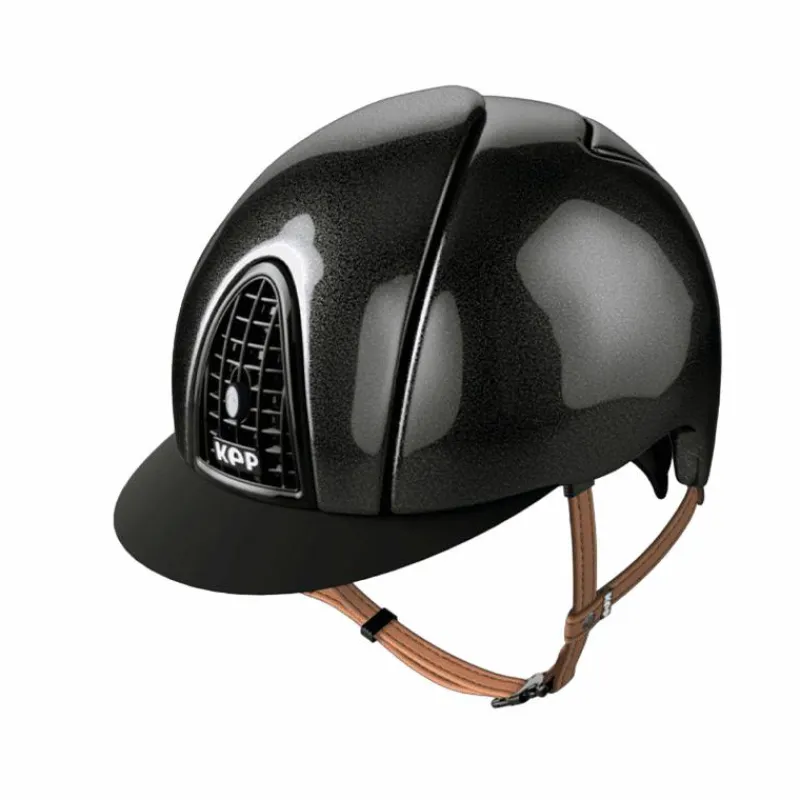 Casques D'Équitation À Visière Standard|Casques D'Équitation*KEP - Casque d'équitation Cromo Shine visière standard jugulaire beige Noir