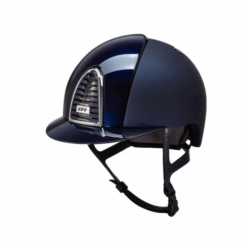 Clearance - Casque d'équitation Cromo 2.0 Textile/ Polish blue visière standard Casques D'Équitation|Cso