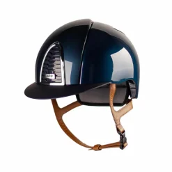 Casques D'Équitation À Visière Standard|Casques D'Équitation*KEP - Casque d'équitation Cromo 2.0 Shine blue visière standard jugulaire beige Marine