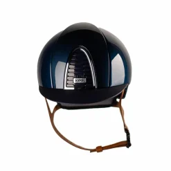 Casques D'Équitation À Visière Standard|Casques D'Équitation*KEP - Casque d'équitation Cromo 2.0 Shine blue visière standard jugulaire beige Marine